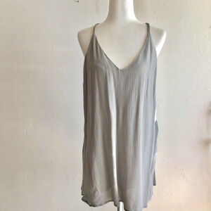 Tobi Low Back Strap Gray Slip Dress NWT